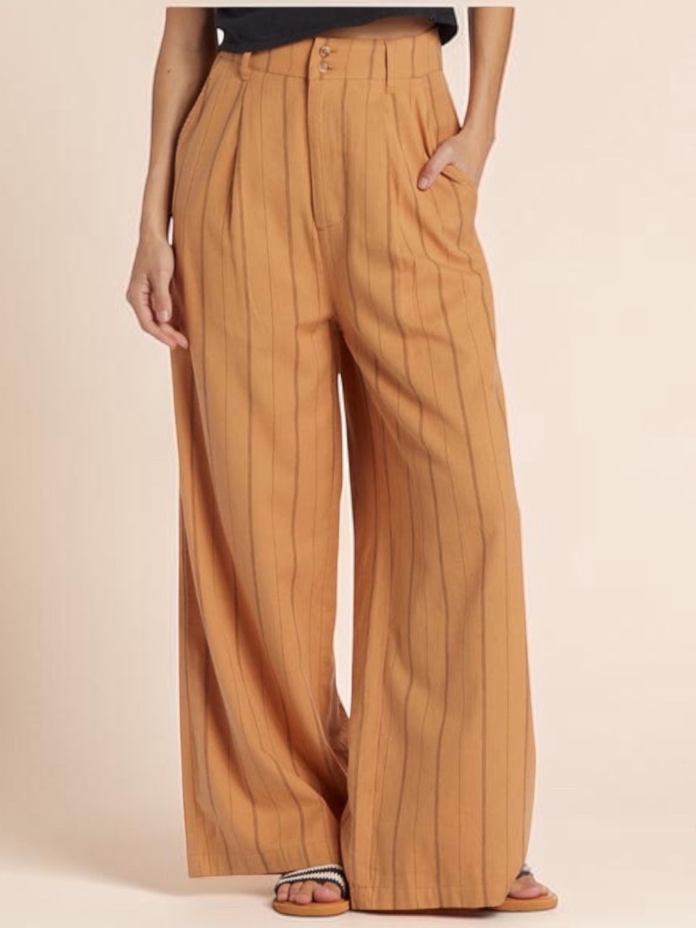 NWT! Billabong Tailor Made Striped Wide Leg Pants Size S